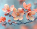 Budding Flowers on the First Day of Spring Petals blur into leaves Royalty Free Stock Photo