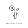 Budding Staff linear icon. Modern outline Budding Staff logo con