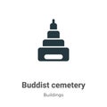 Buddist cemetery vector icon on white background. Flat vector buddist cemetery icon symbol sign from modern buildings collection