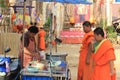 Buddhist monks at Wat Phan Tao temple, Chiang Mai, Thailand Royalty Free Stock Photo