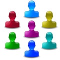 Buddy icons in different colors Royalty Free Stock Photo