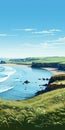 Bude, Cornwall: A Stunning 2d Illustration Of A Beautiful Seaside Lagoon