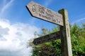 Coastal path sign post near Bude in Cornwall on August 12, 2013 Royalty Free Stock Photo