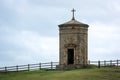 BUDE, CORNWALL/UK - AUGUST 15 : Compass Tower on the cliff top a Royalty Free Stock Photo