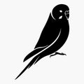 Budgerigar bird silhouette vector illustration on white background Royalty Free Stock Photo