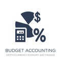 budget accounting icon. Trendy flat vector budget accounting icon on white background from Cryptocurrency economy and finance col