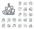 Budget accounting line icon. Money investment sign. Cash money, loan and mortgage. Vector
