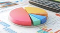 Budget analysis pie chart with modern aesthetic, simple layout