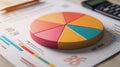 Budget analysis pie chart with modern aesthetic, simple layout