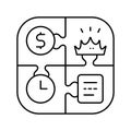 budget authority needs timeline line icon vector illustration
