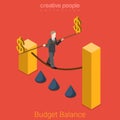 Budget balance finance dollar business flat 3d vector isometric