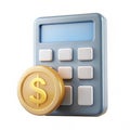 Budget calculation 3D icon isolated on white background Royalty Free Stock Photo