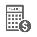 Budget Calculation icon / gray vector