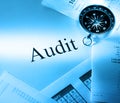 Budget, calendar, compass and audit Royalty Free Stock Photo
