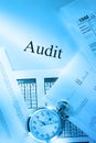 Budget, calendar, stopwatch and audit Royalty Free Stock Photo