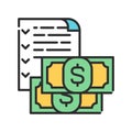Budget color line icon. Report and financial statements. Bookkeeping and accounting. Pictogram for web page, mobile app, promo. UI