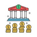 Budget color line icon. Report and financial statements. Bookkeeping and accounting. Pictogram for web page, mobile app, promo. UI