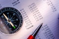 Budget, compass and pen Royalty Free Stock Photo