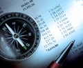 Budget, compass and pen Royalty Free Stock Photo