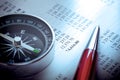 Budget, compass and pen Royalty Free Stock Photo