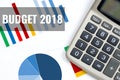 Budget 2018, concept with colorful financial charts