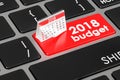 2018 budget concept on the keyboard, 3D rendering Royalty Free Stock Photo