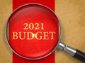 2021 Budget Concept through Magnifier.