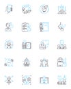 Budget Control linear icons set. Frugality , Spending , Saving , Finances , Budgeting, Expenses , My line vector and