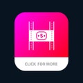 Budget, Costs, Film, Money, Movie Mobile App Button. Android and IOS Glyph Version Royalty Free Stock Photo