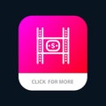 Budget, Costs, Film, Money, Movie Mobile App Button. Android and IOS Line Version Royalty Free Stock Photo