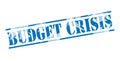 Budget crisis blue stamp