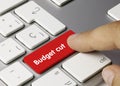 Budget cut - Inscription on Red Keyboard Key Royalty Free Stock Photo