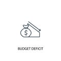 Budget deficit concept line icon. Simple