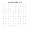 budget and expense icons, signs, outline symbols, concept linear illustration line collection Royalty Free Stock Photo