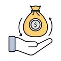 Budget fill inside vector icon which can easily modify or edit