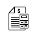 Black line icon for Budget, financial plan and plan