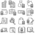 Budget icon vector set. bookkeeping illustration sign collection. Accounting symbol or logo. Royalty Free Stock Photo