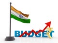 Budget India Concept isolated in white background, Indian Budget. 3d render