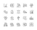 Budget line icons, signs, vector set, outline illustration concept