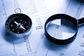 Budget and magnifying glass Royalty Free Stock Photo
