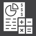 Budget planing glyph icon, business and finance