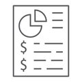 Budget planing thin line icon, finance and banking