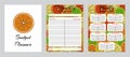 Budget planner page design template with citrus pattern. Monthly and weekly budget plan template. Vector