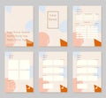 Budget Planner template Size A4. Abstract geometric background