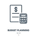 Budget Planning Icon. Accounting, Budgeting, Calculation. Editable Stroke. Vector Icon Royalty Free Stock Photo