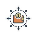 Color illustration icon for Budget Spending, expense and accounting Royalty Free Stock Photo