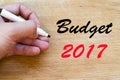 Budget 2017 text concept