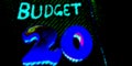 budget 2020 text displayed on blue colour at black illustrations background Royalty Free Stock Photo