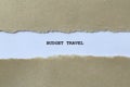 budget travel on white paper