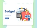 Budget vector website landing page design template